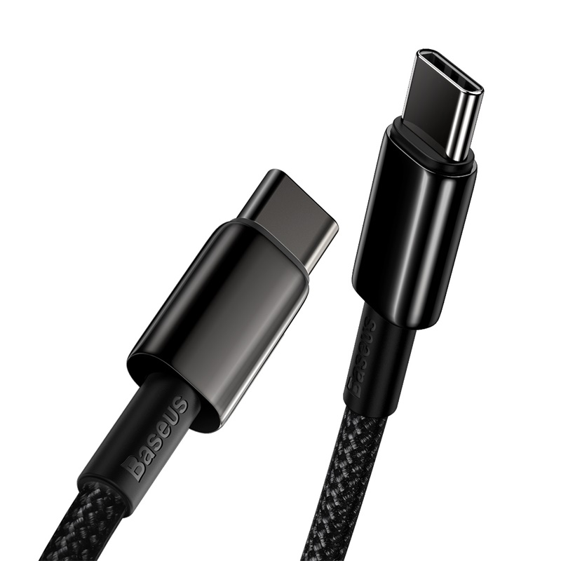 Кабель USB Type-C (m)-USB Type-C(m), 1м, черный Baseus Tungsten (CATWJ-01)