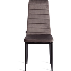 Стул TetChair Easy (mod. JSC02-1) / 1 шт. в упаковке, металл, флок, 41 х 52 х 96 см, Dark grey (темно-серый) HLR24 / черный (24596)