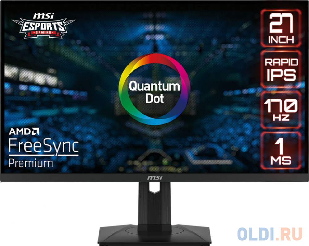 Монитор MSI 27" G274QPF QD черный IPS LED 1ms 16:9 HDMI полуматовая HAS Piv 1000:1 300cd 178гр/178гр 2560x1440 170Hz G-Sync FreeSync Premium DP W в Москвe