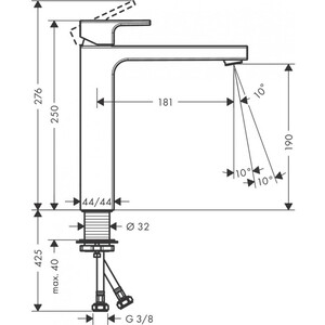 Смеситель для раковины Hansgrohe Vernis Shape хром (71591000)