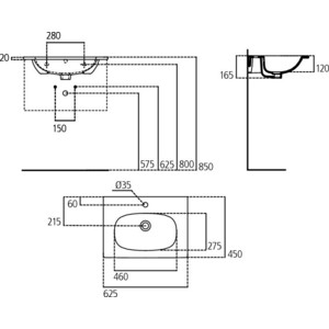 Раковина Ideal Standard Tesi 62х46 (T351001)