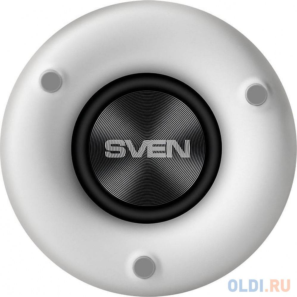 Мобильные колонки SVEN PS-265 1.0 белые (10W, mini Jack, USB, Bluetooth, micro SD, подсветка, USB Type-C, 2000 мA)