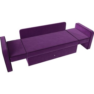 Детский диван трансформер Лига Диванов Смарт микровельвет фиолетовый\черный