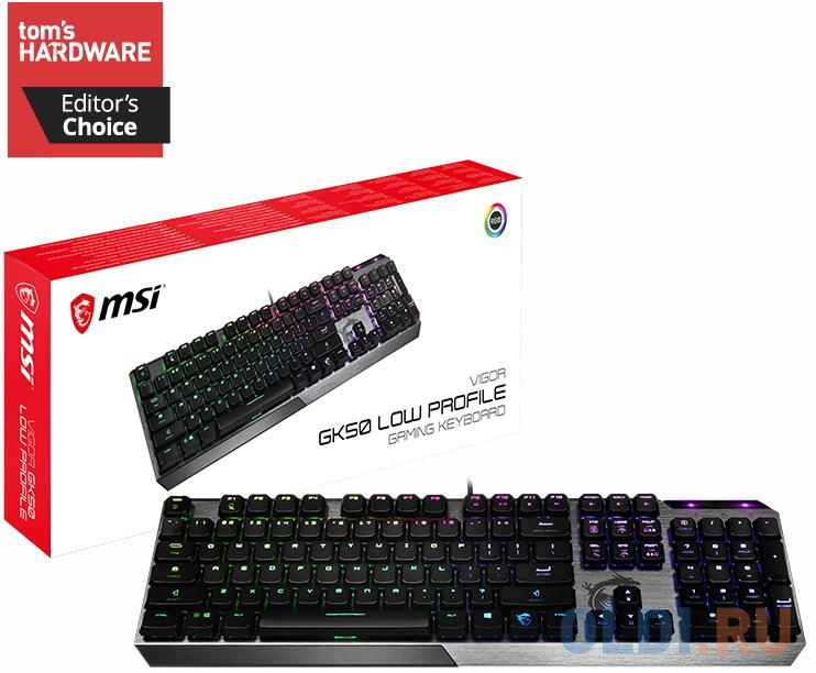 Клавиатура проводная MSI VIGOR GK50 LOW PROFILE USB черный