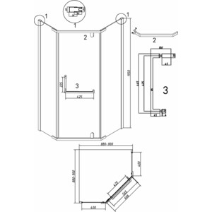 Душевой уголок Grossman Pragma 90x90 прозрачный, хром (302.K33.03.9090.10.00)