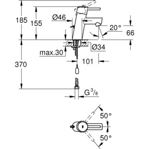 Смеситель для раковины Grohe Concetto New с цепочкой (3220610E)