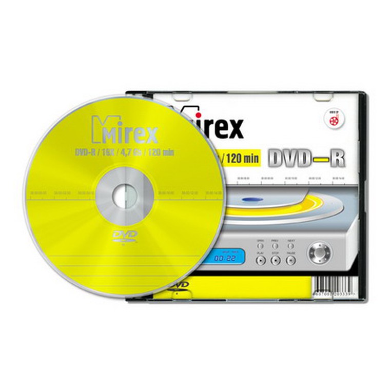 Диск DVD-R 4.7GB 16x Mirex Slim Case [UL130003A1S] (UL130003A1S/1шт) [100983396]