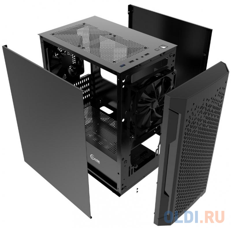 Корпус microATX Powercase CMIMZB-F2SI Без БП чёрный