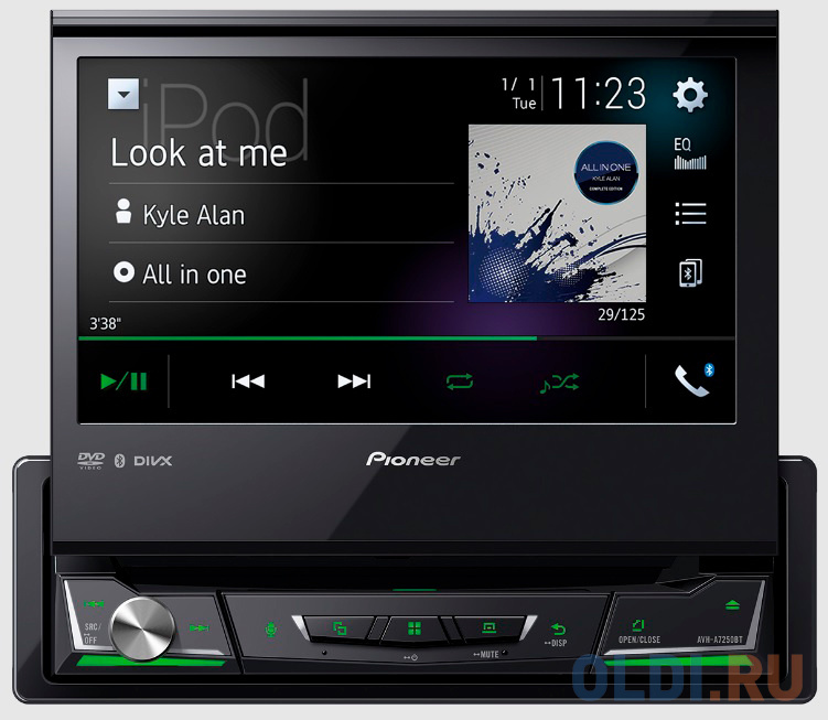 Автомагнитола CD DVD Pioneer AVH-A7250BT 1DIN 4x50Вт