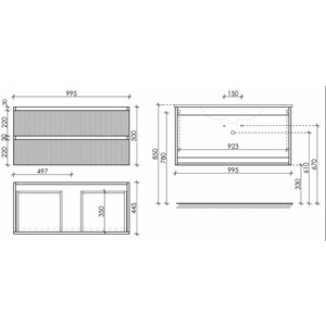 Тумба с раковиной Sancos Snob T 100х45 Doha Soft (SNT100SM, CN7013)