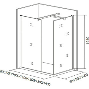 Душевой уголок Good Door Walk-In SP+SP 150x90 прозрачный, хром