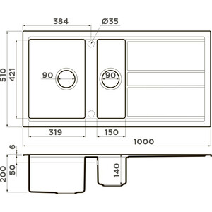 Кухонная мойка Omoikiri Kitagawa 100-2-GR leningrad grey (4993804)