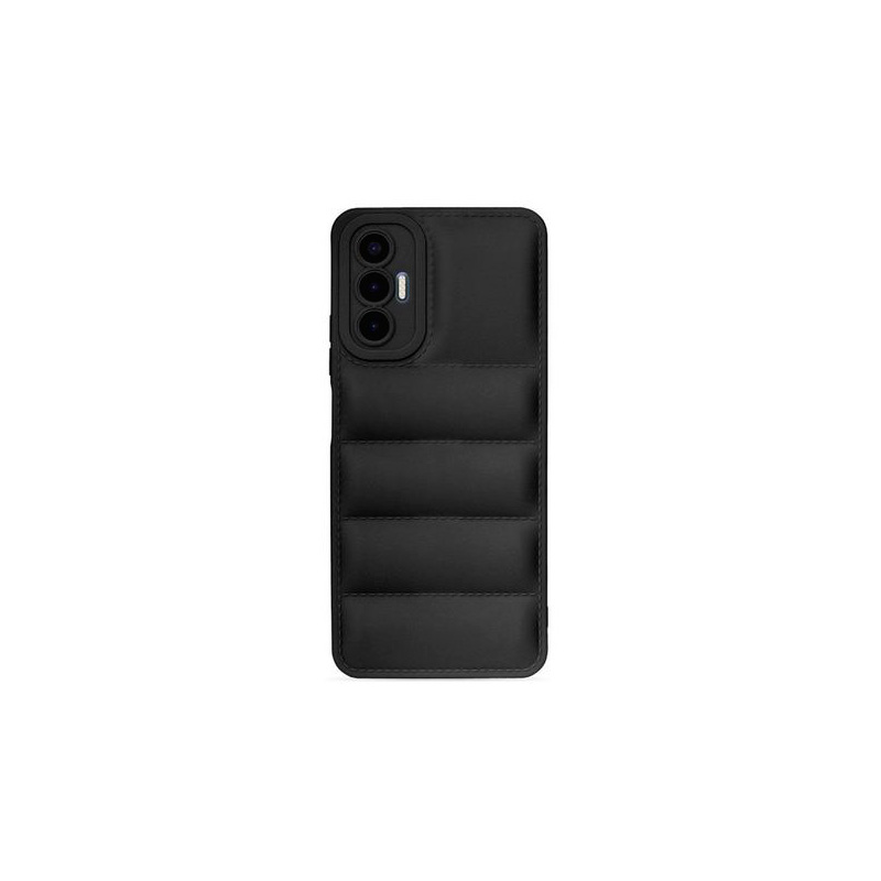 Чехол DF для Tecno Pova 3 Silicone дутый Black tJacket-02