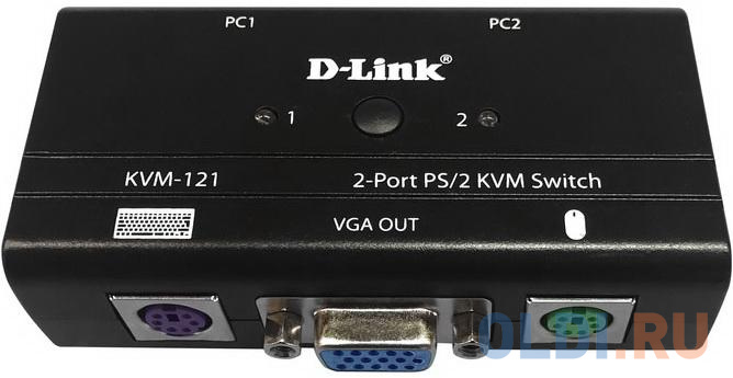 KVM-переключатель D-Link KVM-121/B1A 2-портовый KVM-переключатель с портами VGA и PS/2