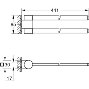 Полотенцедержатель Grohe Selection поворотный, суперсталь (41063DC0)