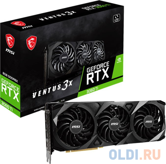 Видеокарта MSI nVidia GeForce RTX 3060 Ti VENTUS 3X 8GD6X 8192Mb