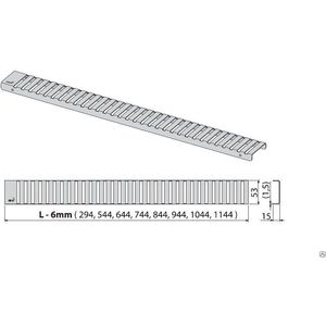 Решетка AlcaPlast Line нержавеющая сталь глянцевая (LINE-650L)