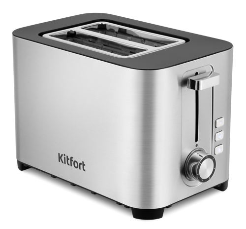 Тостер Kitfort KT-6099 850 Вт, подогрев, размораживание, черный/серебристый (KT-6099)