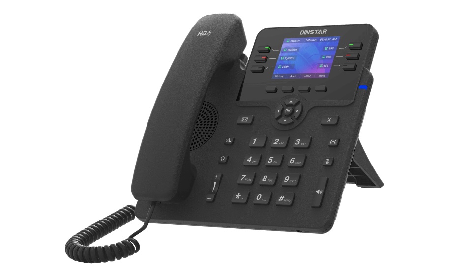 VoIP-телефон DINSTAR C63GP, 3 SIP-аккаунта, цветной дисплей, PoE, черный (C63GP)