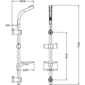 Смеситель для ванны Lemark Linara с душем, хром (LM0451C, LM8063C)