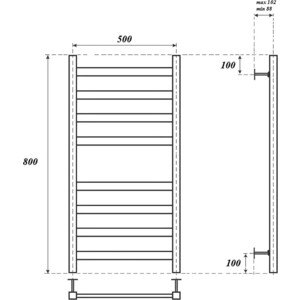 Полотенцесушитель водяной Point П8 500х800 хром (PN83158)