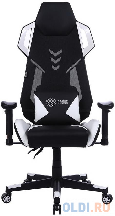 Кресло для геймеров Cactus CS-CHR-090BLW чёрный белый