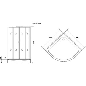 Душевая кабина Niagara NG-6901-01 BLACK 90х90х210