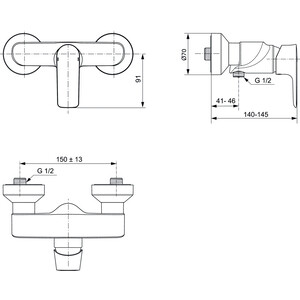 Смеситель для душа Ideal Standard Connect Air (A7032AA) в Москвe