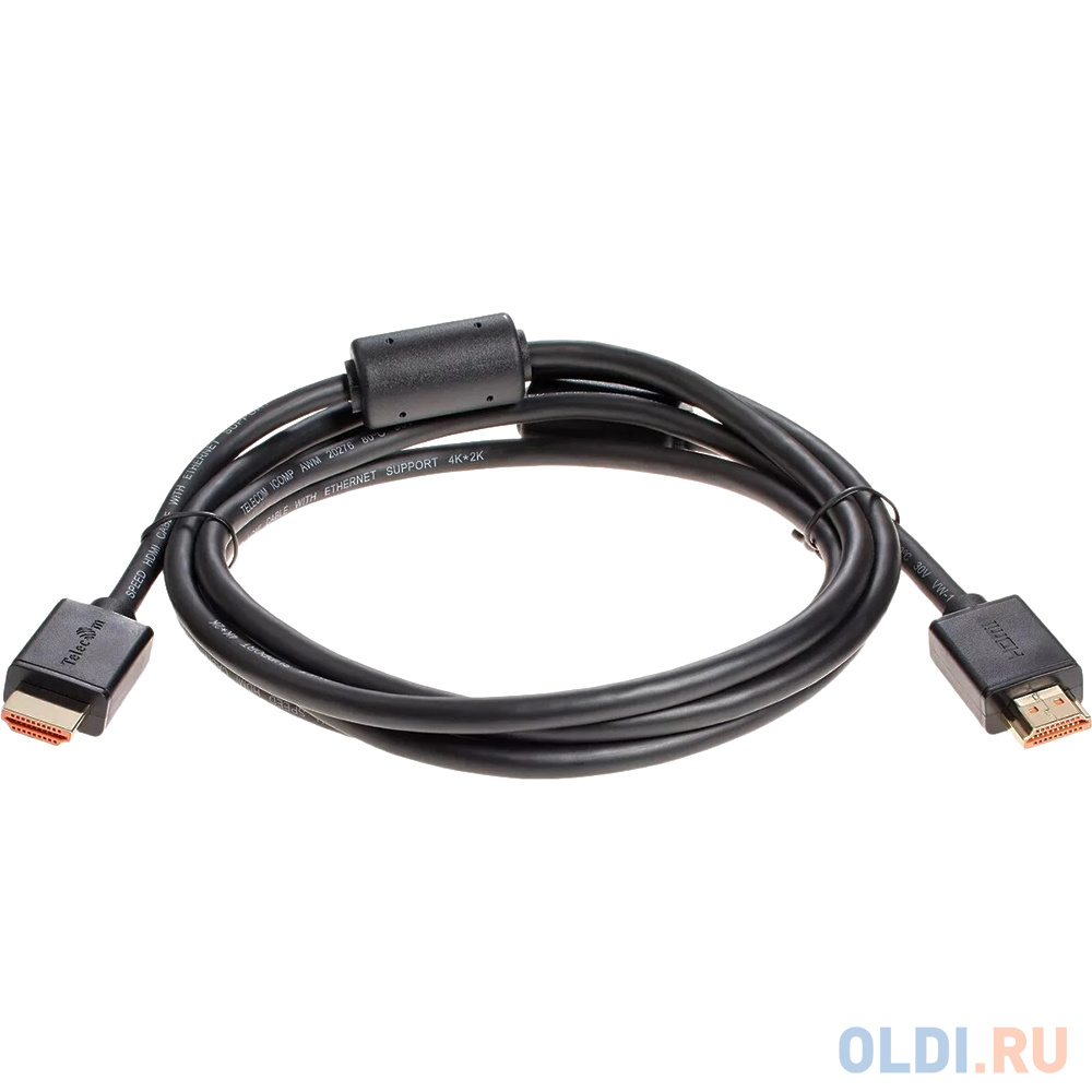 Кабель HDMI-19M --- HDMI-19M ver 2.0+3D/Ethernet ,2m, 2 фильтраTelecom <TCG215F-2M>