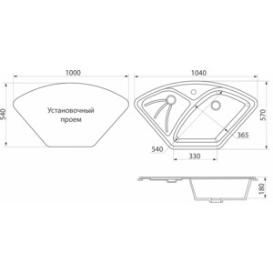 Кухонная мойка и смеситель GreenStone GRS-10E-308, GS-005-308 черный