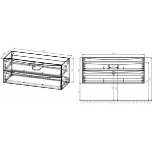 Тумба с раковиной Vincea Mia 120х46 G.White (VMC-2MC120GW, VBS-13120) в Москвe