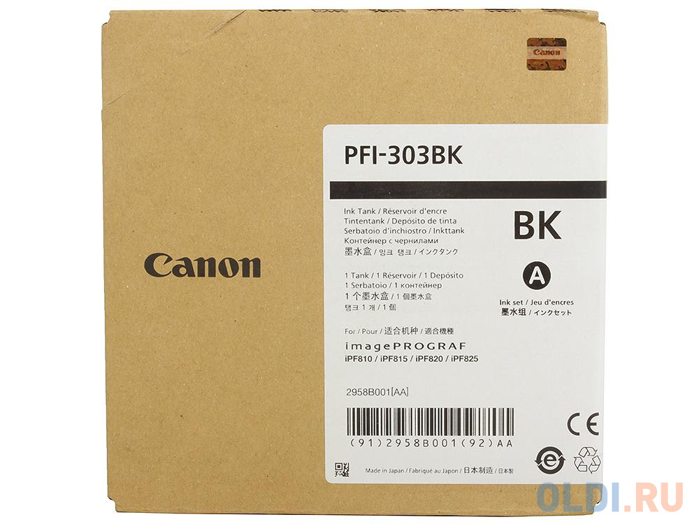 Картридж Canon PFI-303 BK для iPF815 825 черный