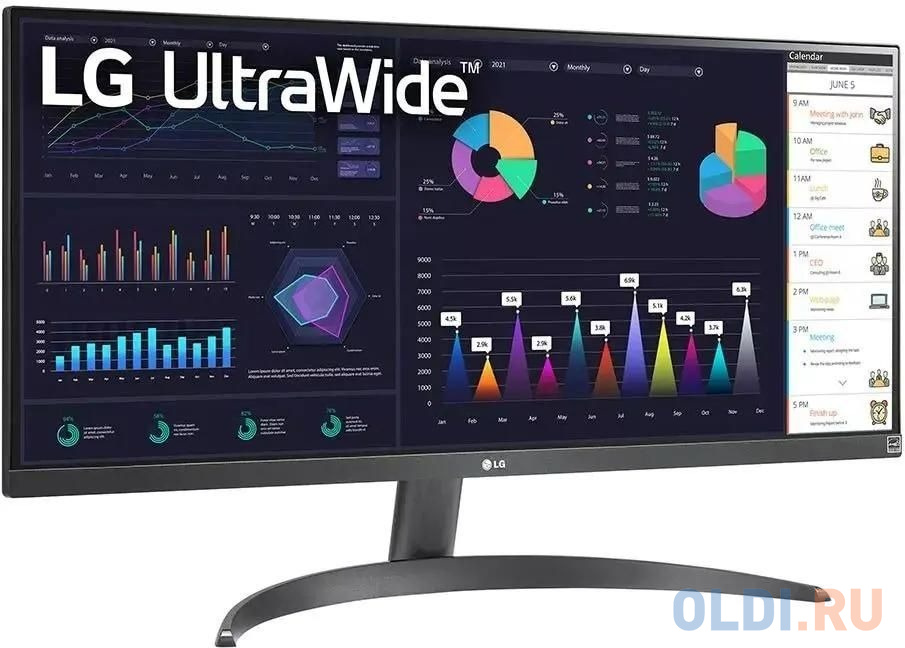 Монитор LG 29" UltraWide 29WQ500-B черный IPS LED 21:9 HDMI матовая 1000:1 250cd 178гр/178гр 2560x1080 100Hz FreeSync DP FHD 4.5кг