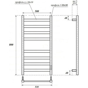 Полотенцесушитель электрический Point Меркурий П8 500x800 черный (PN83858B)