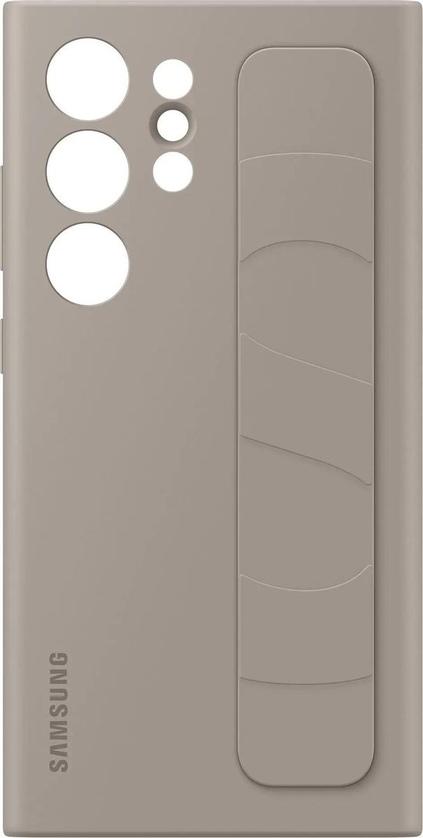 Чехол-накладка Samsung Standing Grip Case для смартфона Samsung Galaxy S24 Ultra, силикон, серо-коричневый (EF-GS928CUEGRU)
