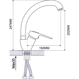 Смеситель для кухни Ammore A5040-1 хром в Москвe