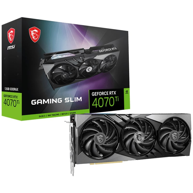 Видеокарта MSI GeForce RTX 4070 Ti GAMING SLIM 12G 2625Mhz PCI-E 4.0 12288Mb 21000Mhz 192 bit HDMI 3xDP