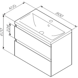 Мебель для ванной Am.Pm X-Joy 80х45 черная матовая