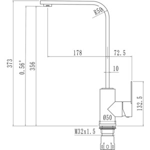 Смеситель для кухни Mixline ML-GS14 (308) черный (4630099749915) в Москвe