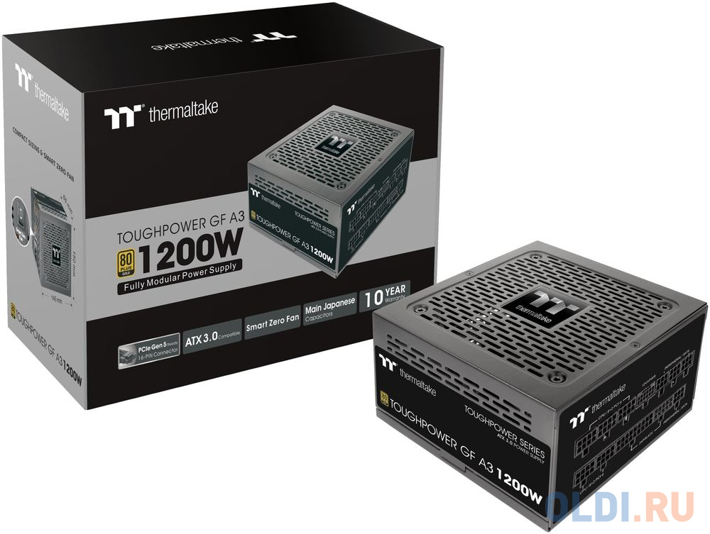 Блок питания Thermaltake ATX 1200W Toughpower GF A3 Gen.5 80+ gold (20+4pin) APFC 140mm fan color LED 12xSATA Cab Manag RTL