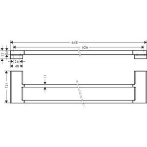 Полотенцедержатель двойной Hansgrohe AddStoris бронза (41743140)