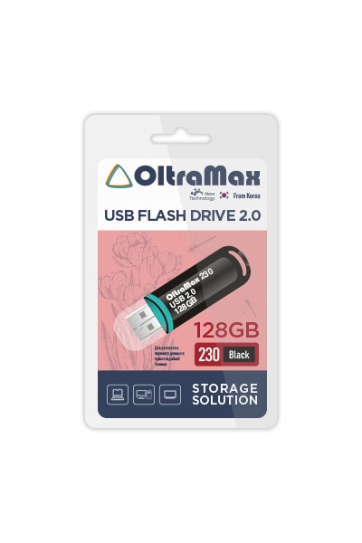 Флешка 128Gb USB 2.0 OltraMax 230, черный (OM-128GB-230-Black)