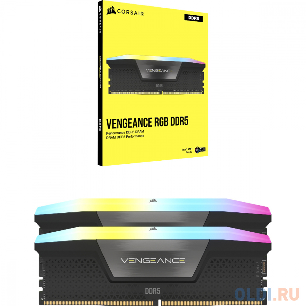 Corsair Vengeance RGB  DDR5 Dimm CMH32GX5M2B5600C36  5600MHz 32GB 2x16GB Unbuffered, 36-36-36-76, XMP 3.0, Black Heatspreader, 1.25V (600190)