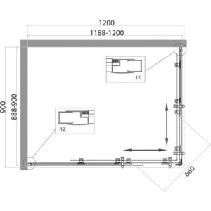 Душевой уголок BelBagno Uno 195-AH-2 120х90 прозрачный, хром (UNO-195-AH-2-120/90-C-Cr) в Москвe