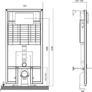 Инсталляция для унитаза Pestan Sava Fix Slim с клавишей смыва Twin черный матовый (312909) в Москвe