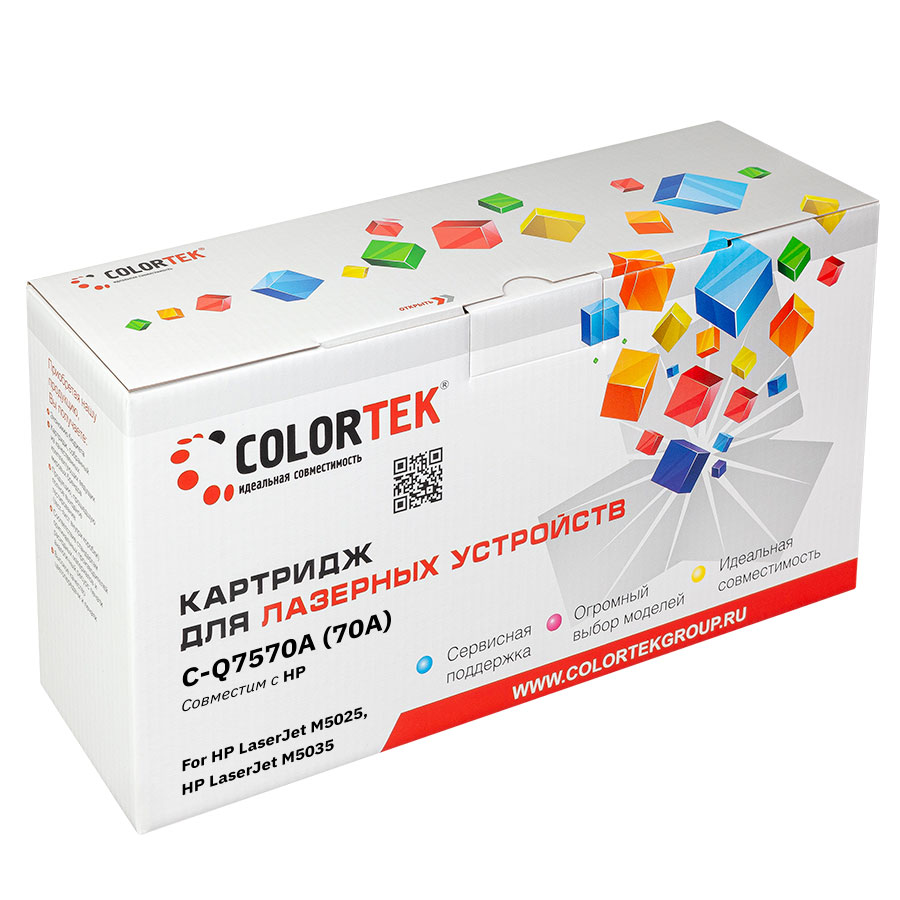 Картридж лазерный Colortek СТ-Q7570A (70A/Q7570A), черный, 15000 страниц, совместимый для LJ M5025/5035