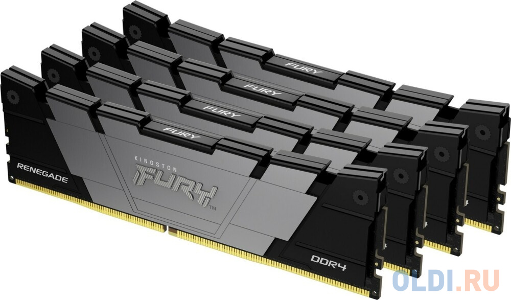 Память оперативная/ Kingston 64GB3200MT/s DDR4 CL16DIMM (Kit of4)1Gx8 FURYRenegadeBlack