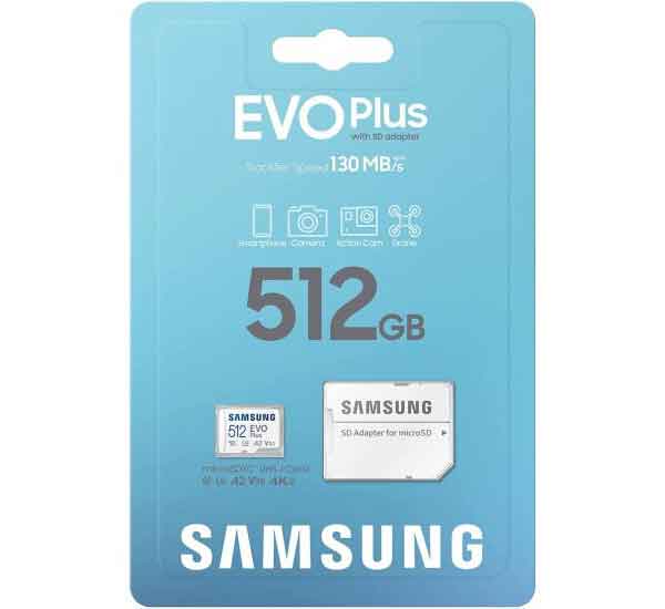 Карта памяти microSDXC Samsung 512GB Class 10 (MB-MC512KA/APC) адаптер на SD