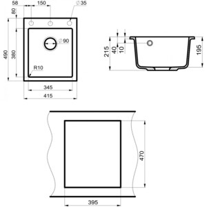 Кухонная мойка Point Динара 42 белая (PN3004W)