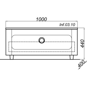 Тумба Aqwella Инфинити 100x40 белая (Inf.03.10)
